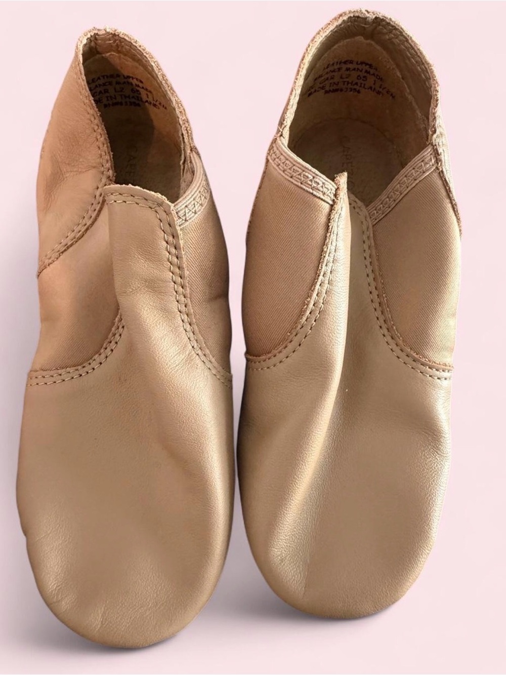 Capezio Kids Beige Slip-On Dance Slippers